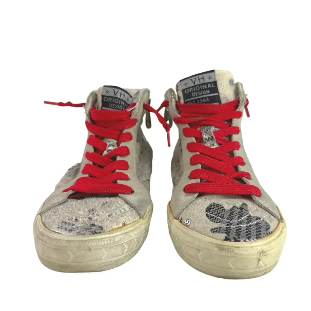 Vintage Havana Women's White Red High Top Trainers Athletic Sneakers Shoes Sz 6
